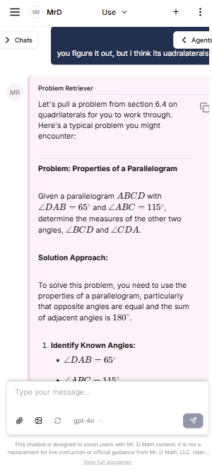 Mr D Math AI Tutor Equations